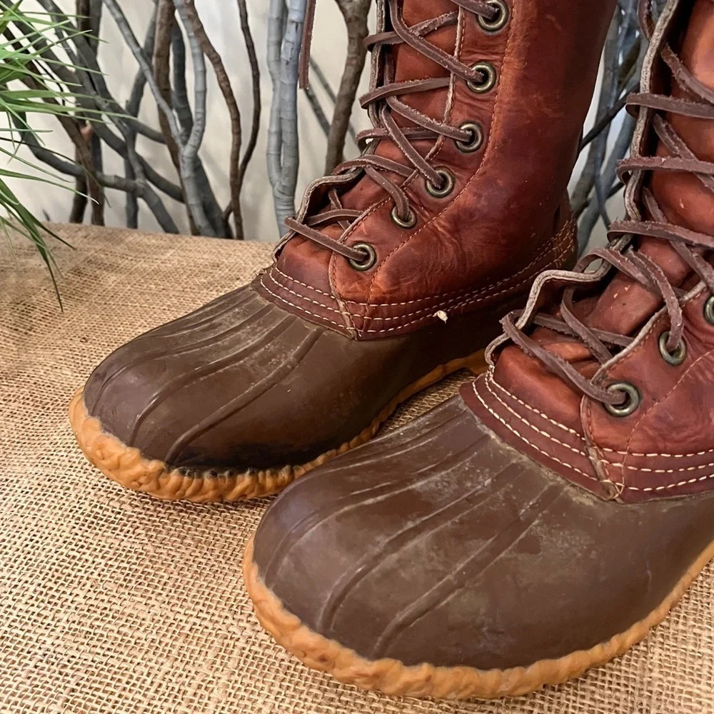 Vintage L.L. Bean Men’s Tall Maine Hunting Boots Brown Size 8 FF Waterproof